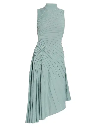 ALAIA Women's Ray Sleeveless Wool A-Line Midi-Dress - Vert Eucalyptus | Thumbnail 1