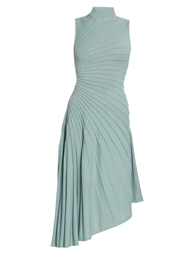 ALAIA Women's Ray Sleeveless Wool A-Line Midi-Dress - Vert Eucalyptus