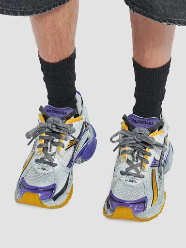 Balenciaga Men's Runner Gradient Sneakers - Purple Orange Grey - Size 9 | Thumbnail 6