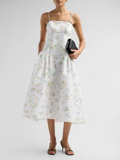 Kika Vargas Women's Lena Pastel Meadow Taffeta Midi Dress - Pastel - Size 2 | Thumbnail 2 Kika Vargas Women's Lena Pastel Meadow Taffeta Midi Dress - Pastel - Size 2 | Thumbnail 2