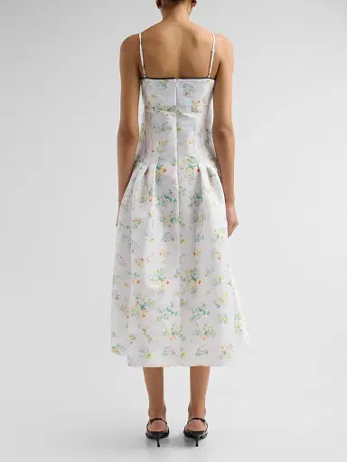 Kika Vargas Women's Lena Pastel Meadow Taffeta Midi Dress - Pastel - Size 2 | Thumbnail 3 Kika Vargas Women's Lena Pastel Meadow Taffeta Midi Dress - Pastel - Size 2 | Thumbnail 3