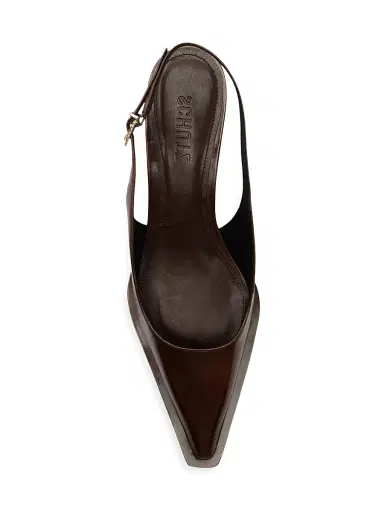 Schutz Women's Daria 50MM Leather Slingback Pumps - Root Brown - Size 10 | Thumbnail 7 Schutz Women's Daria 50MM Leather Slingback Pumps - Root Brown - Size 10 | Thumbnail 7