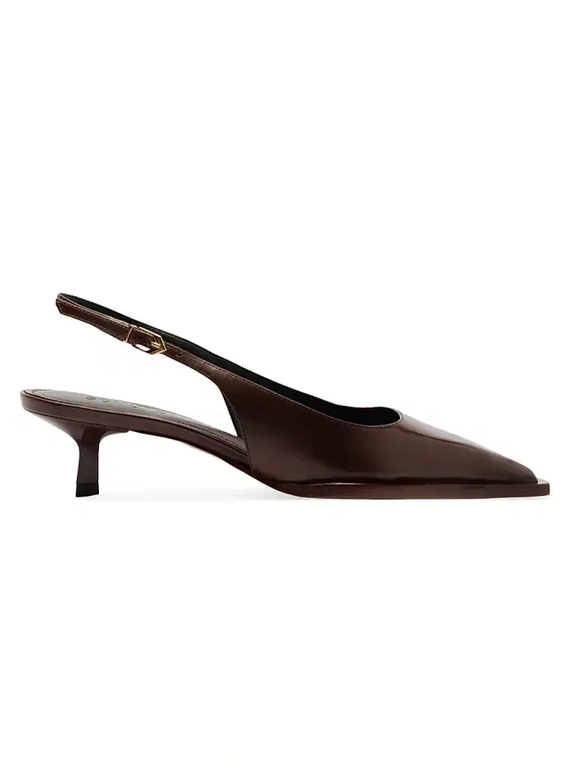 Schutz Women's Daria 50MM Leather Slingback Pumps - Root Brown