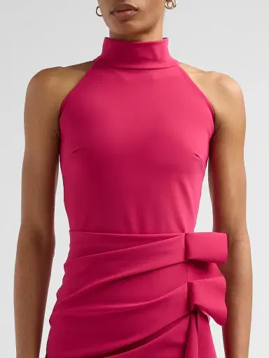 Chiara Boni La Petite Robe Women's Halter Ruffle Midi Dress - Mauve Pink - Size 8 | Thumbnail 5 Chiara Boni La Petite Robe Women's Halter Ruffle Midi Dress - Mauve Pink - Size 8 | Thumbnail 5