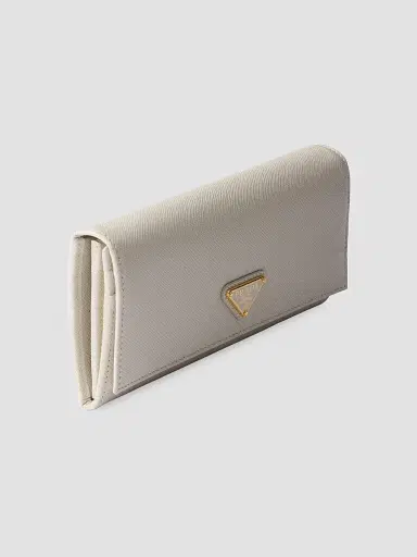 Prada Women's Saffiano Leather Wallet - Beige | Thumbnail 4 Prada Women's Saffiano Leather Wallet - Beige | Thumbnail 4