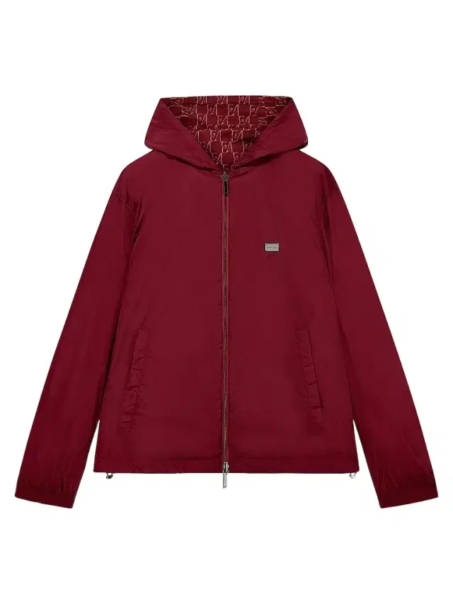 Emporio Armani Men's Reversible Nylon Full-Zip Hooded Jacket - Allover Print Merlot
