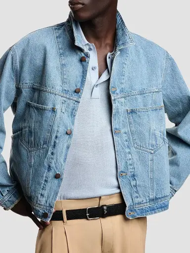 Emporio Armani Men's Oversized Denim Jacket - Light Blue Denim - Size 48 | Thumbnail 3