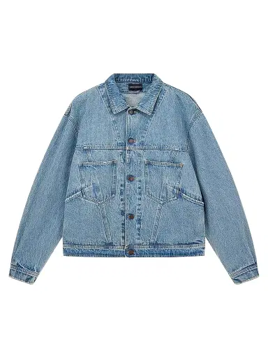Emporio Armani Men's Oversized Denim Jacket - Light Blue Denim - Size 48 | Thumbnail 1