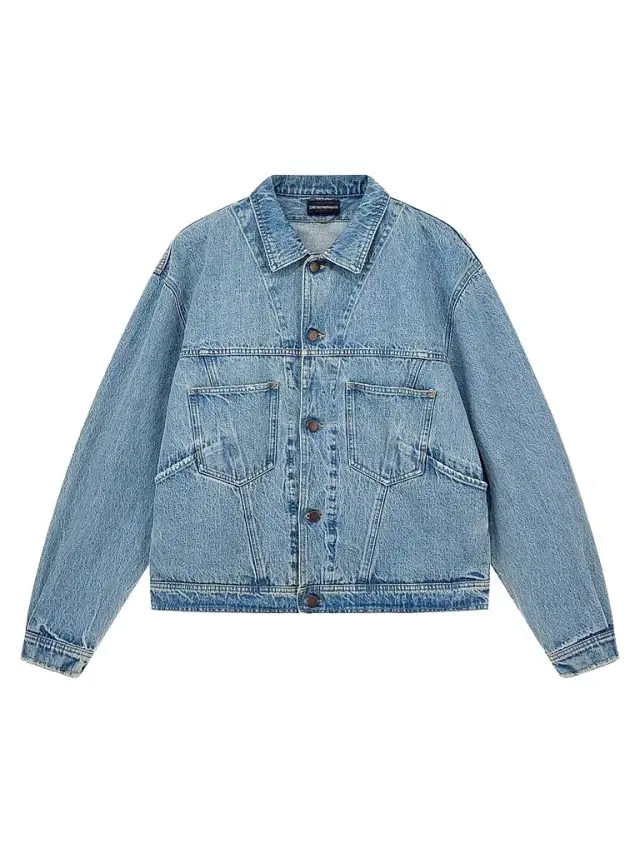 Emporio Armani Men's Oversized Denim Jacket - Light Blue Denim