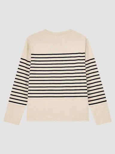 Emporio Armani Men's Striped Cotton-Linen Jersey Sweater - Ecru Black Stripe - Size XXXL | Thumbnail 2 Emporio Armani Men's Striped Cotton-Linen Jersey Sweater - Ecru Black Stripe - Size XXXL | Thumbnail 2