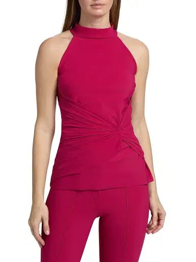 Chiara Boni La Petite Robe Women's Adeva Halterneck Top - Mauve Pink - Size 10 | Thumbnail 3