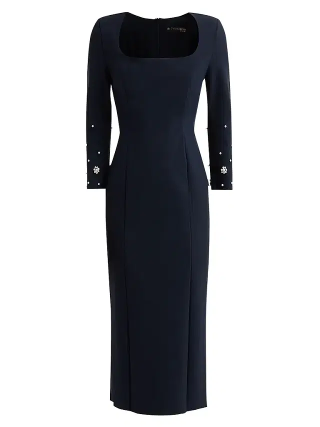 Chiara Boni La Petite Robe Women's Aquari Embellished Midi Dress - Dark Midnight