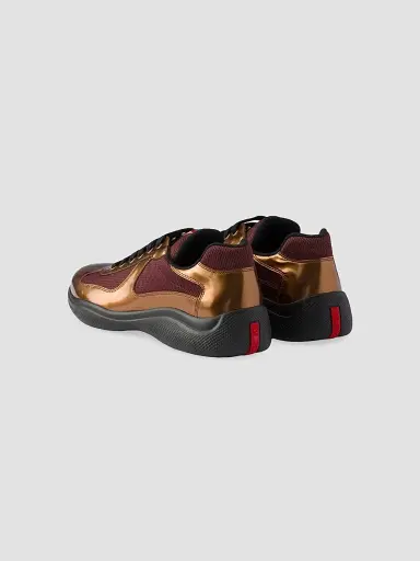 Prada Men's America's Cup Metallic Leather and Bike Fabric Sneakers | Thumbnail 3 Prada Men's America's Cup Metallic Leather and Bike Fabric Sneakers | Thumbnail 3