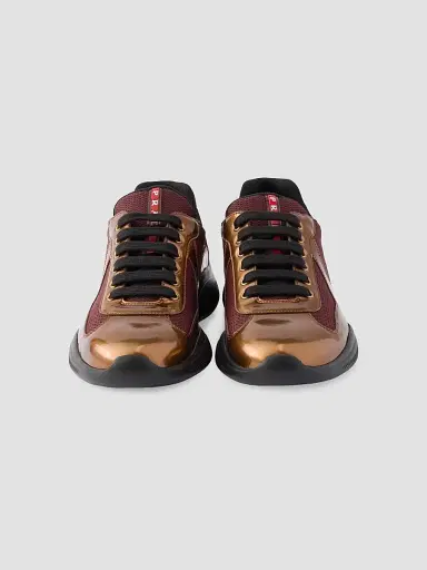 Prada Men's America's Cup Metallic Leather and Bike Fabric Sneakers | Thumbnail 4 Prada Men's America's Cup Metallic Leather and Bike Fabric Sneakers | Thumbnail 4