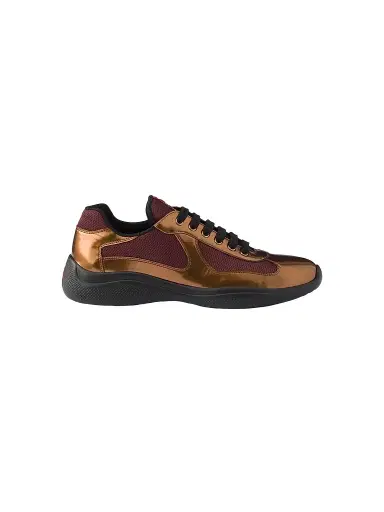 Prada Men's America's Cup Metallic Leather and Bike Fabric Sneakers | Thumbnail 1 Prada Men's America's Cup Metallic Leather and Bike Fabric Sneakers | Thumbnail 1