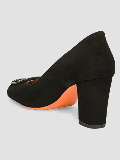 Santoni Women's Marta 70MM Suede Pumps - Black - Size 12 | Thumbnail 3