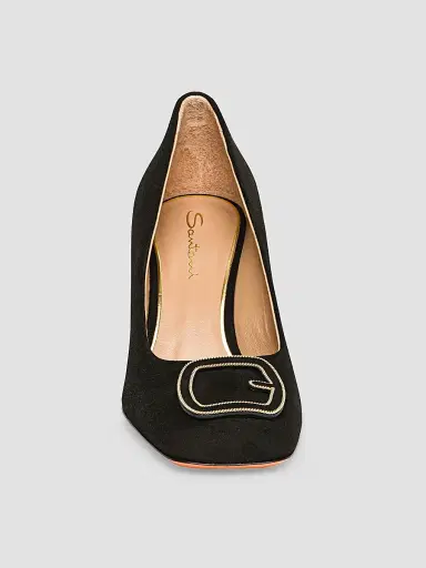 Santoni Women's Marta 70MM Suede Pumps - Black - Size 12 | Thumbnail 4
