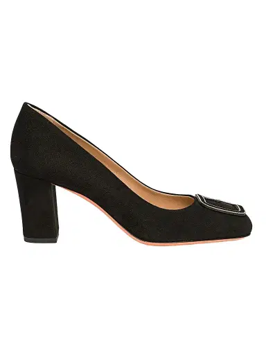 Santoni Women's Marta 70MM Suede Pumps - Black - Size 12 | Thumbnail 1