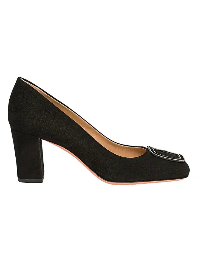 Santoni Women's Marta 70MM Suede Pumps - Black