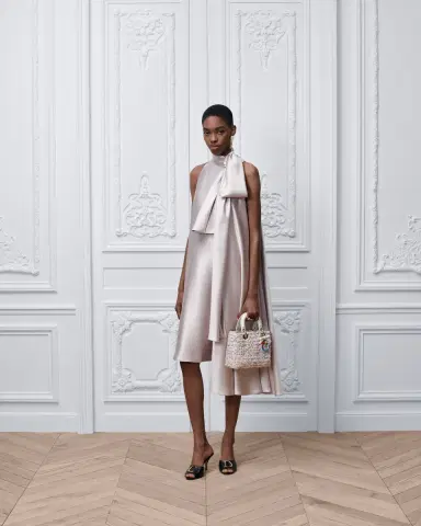 Dior A-Line Dress with Bow Collar | Thumbnail 3