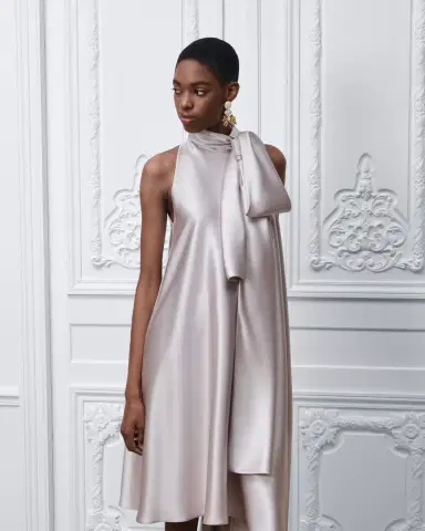 Dior A-Line Dress with Bow Collar | Thumbnail 4