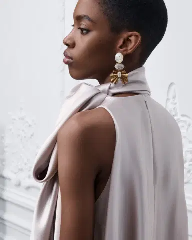 Dior A-Line Dress with Bow Collar | Thumbnail 7