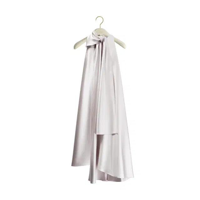 Dior A-Line Dress with Bow Collar