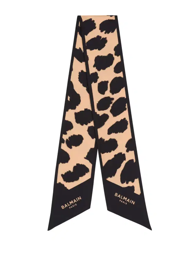 Balmain Leopard print silk bandana