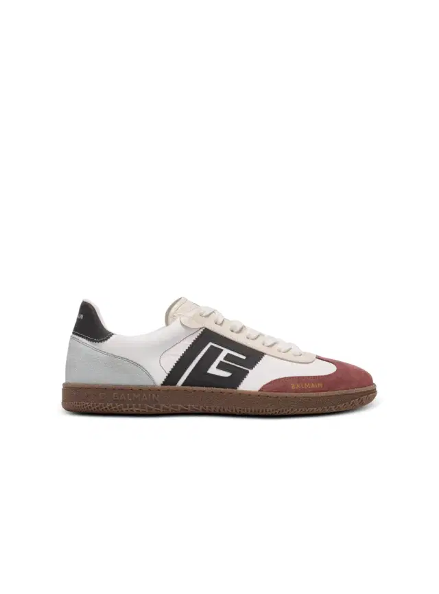 Balmain Swan suede and nylon sneakers