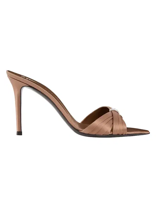Giuseppe Zanotti Women's Intrigo 90MM Silk Stiletto Mules - Chocolate