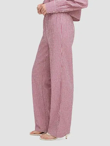 Favorite Daughter Women's The Everything Gingham Wide-Leg Pants - Raspberry White - Size XL | Thumbnail 5 Favorite Daughter Women's The Everything Gingham Wide-Leg Pants - Raspberry White - Size XL | Thumbnail 5