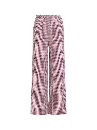 Favorite Daughter Women's The Everything Gingham Wide-Leg Pants - Raspberry White - Size XL | Thumbnail 1 Favorite Daughter Women's The Everything Gingham Wide-Leg Pants - Raspberry White - Size XL | Thumbnail 1