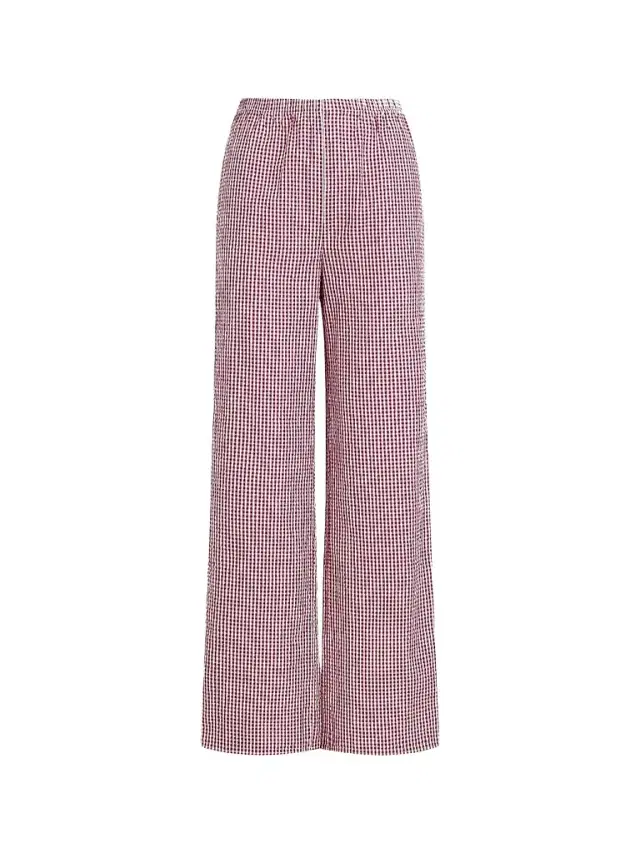 Women's The Everything Gingham Wide-Leg Pants - Raspberry White