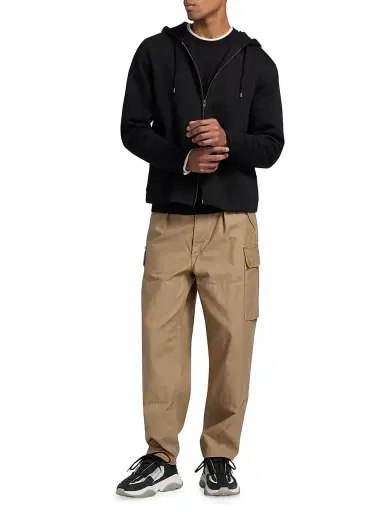 Vince Men's Full-Zip Hoodie - Black - Size XXL | Thumbnail 2