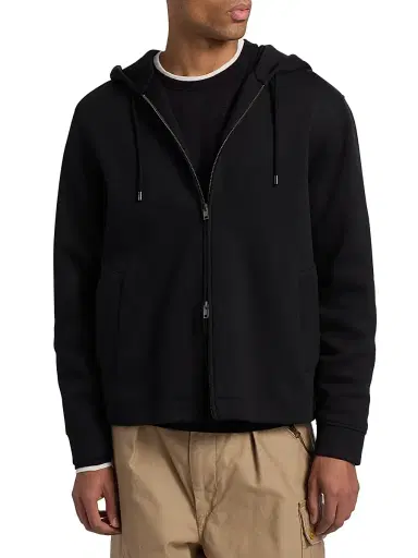Vince Men's Full-Zip Hoodie - Black - Size XXL | Thumbnail 3