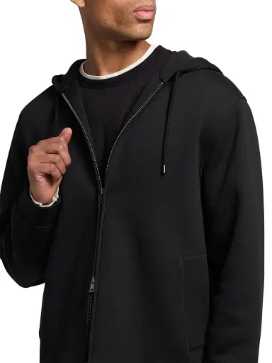 Vince Men's Full-Zip Hoodie - Black - Size XXL | Thumbnail 6