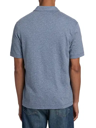 Vince Men's Tonal Leaf Slub Cotton Shirt - Hawk Blue Light | Thumbnail 5