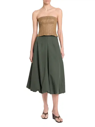 TWP Women's Full Intentions Cotton Bubble Midi-Skirt - Rosin - Size 12 | Thumbnail 2 TWP Women's Full Intentions Cotton Bubble Midi-Skirt - Rosin - Size 12 | Thumbnail 2