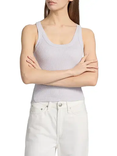 rag & bone Women's The Essential Rib Tank - Lavender Mist | Thumbnail 3