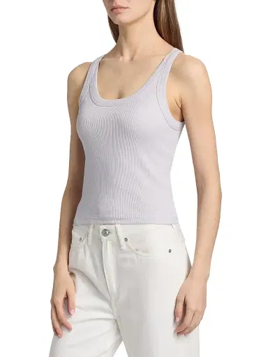 rag & bone Women's The Essential Rib Tank - Lavender Mist | Thumbnail 4