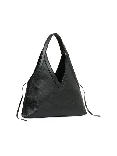 MANSUR GAVRIEL Women's Medium Logo Soft Tote Bag - Black | Thumbnail 2 MANSUR GAVRIEL Women's Medium Logo Soft Tote Bag - Black | Thumbnail 2