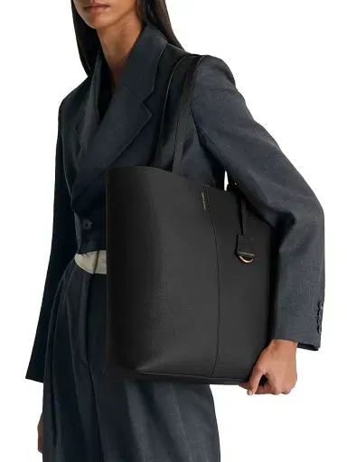 MAISON de SABRÉ Women's Tall Leather Soft Tote Bag - Rouge Noir | Thumbnail 3