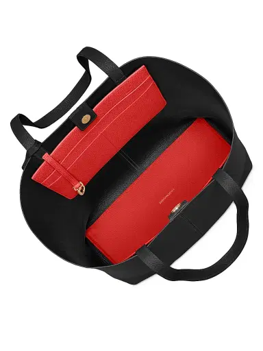 MAISON de SABRÉ Women's Tall Leather Soft Tote Bag - Rouge Noir | Thumbnail 7