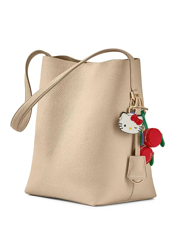 Maison de Sabre Women's Leather Bucket Soft Tote Bag - Saharan Fuchsia