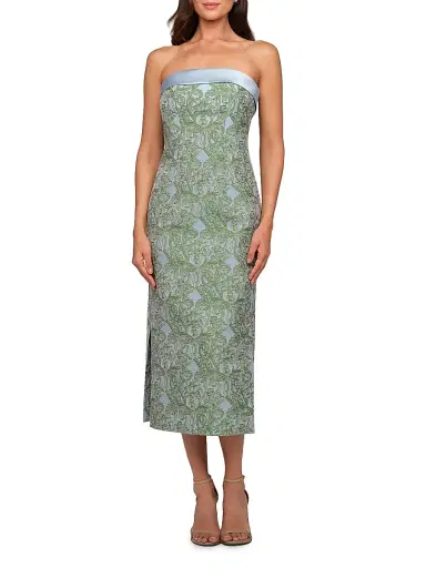 Kay Unger Women's Deborah Floral Tea-Length Dress | Thumbnail 2 Kay Unger Women's Deborah Floral Tea-Length Dress | Thumbnail 2