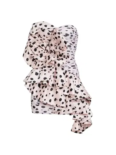 PatBO Women's Runway Ruched Dotted Strapless Minidress - Dots | Thumbnail 1 PatBO Women's Runway Ruched Dotted Strapless Minidress - Dots | Thumbnail 1