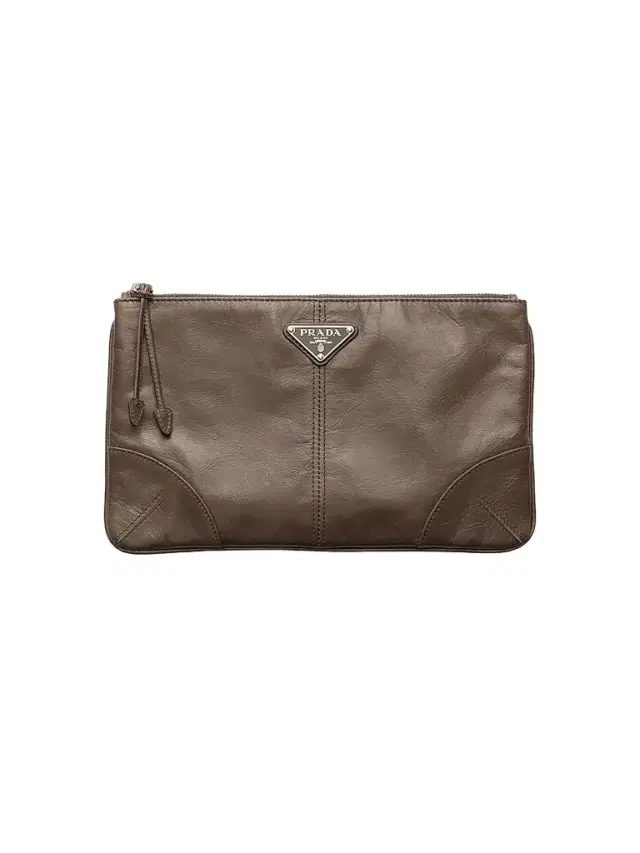 Prada Men's Leather Pouch - Brown