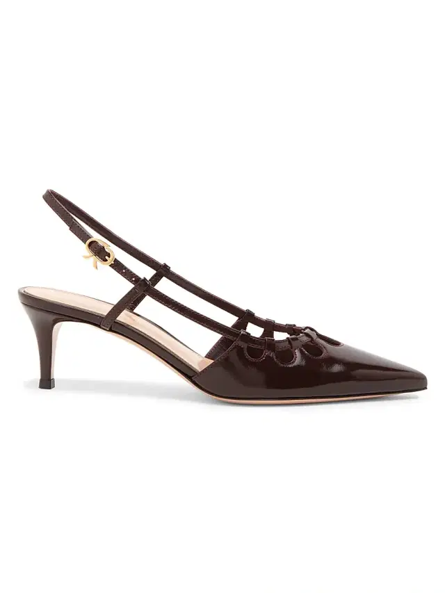 Gianvito Rossi Women's Nuit 55MM Leather Slingback Pumps - Bourgogne