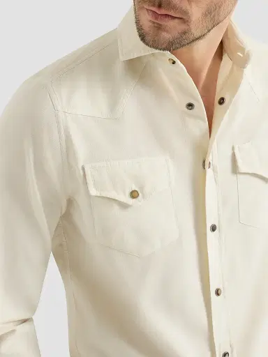 Brunello Cucinelli Men's Garment Dyed Easy Fit Western Shirt - Panama - Size XXXXXL | Thumbnail 5
