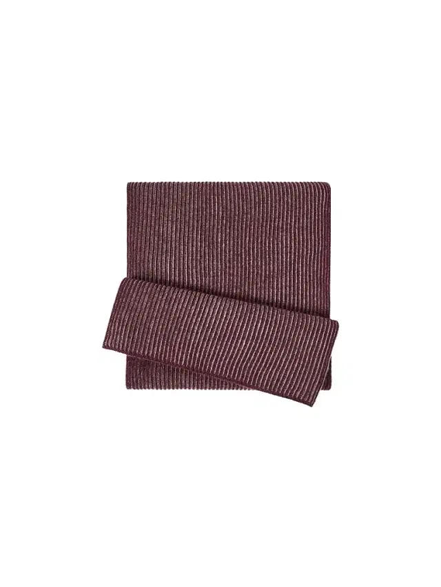 Brunello Cucinelli Men's Cashmere English Rib Vanisé Knit Scarf - Bordeaux